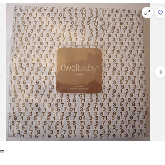 DWELLSTUDIO 100% COTTON INVERTED PLEATS 14" DROP TAILORED CRIB SKIRT Numbers - Picture 1 of 2